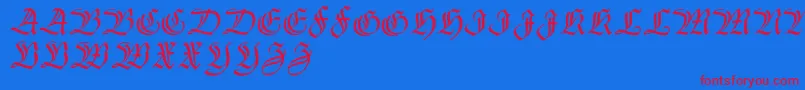 Thannhaeuserzier Font – Red Fonts on Blue Background