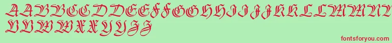 Thannhaeuserzier Font – Red Fonts on Green Background