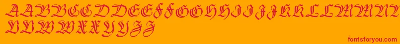 Thannhaeuserzier Font – Red Fonts on Orange Background