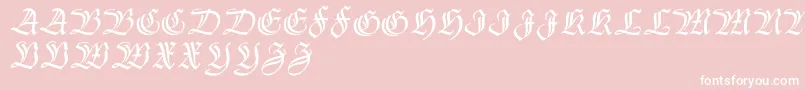 Thannhaeuserzier-Schriftart – Weiße Schriften auf rosa Hintergrund