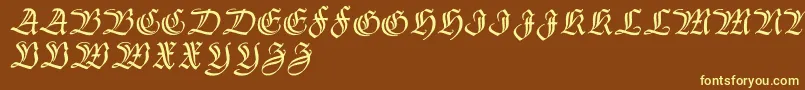Thannhaeuserzier Font – Yellow Fonts on Brown Background