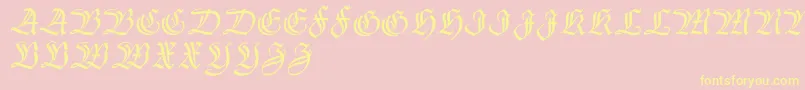 Thannhaeuserzier Font – Yellow Fonts on Pink Background