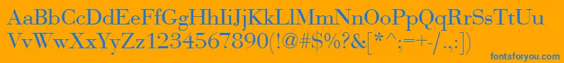 Bedini Font – Blue Fonts on Orange Background