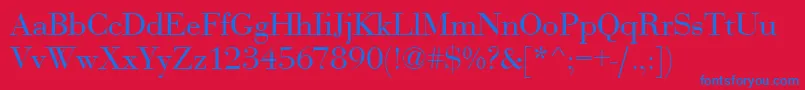 Bedini Font – Blue Fonts on Red Background