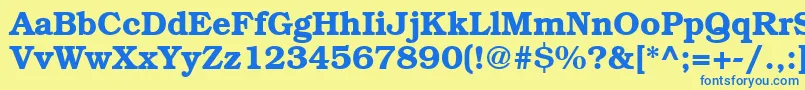 BookwomanDemish Font – Blue Fonts on Yellow Background