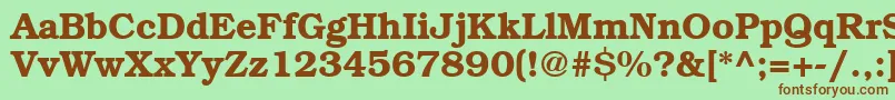 BookwomanDemish-fontti – ruskeat fontit vihreällä taustalla