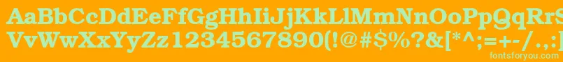 BookwomanDemish Font – Green Fonts on Orange Background