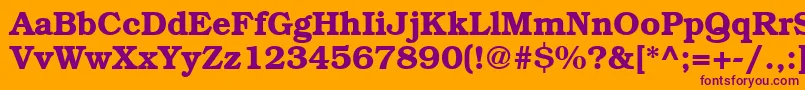 BookwomanDemish Font – Purple Fonts on Orange Background
