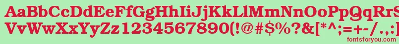BookwomanDemish Font – Red Fonts on Green Background