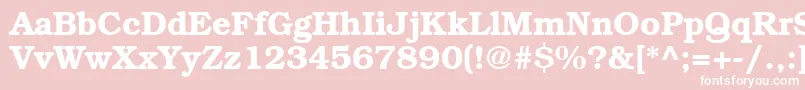 Fonte BookwomanDemish – fontes brancas em um fundo rosa