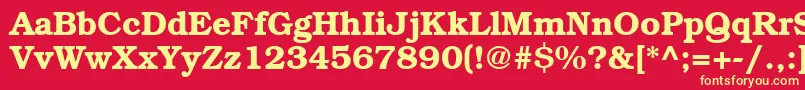 BookwomanDemish Font – Yellow Fonts on Red Background