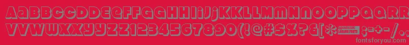 Strenuous3D Font – Gray Fonts on Red Background