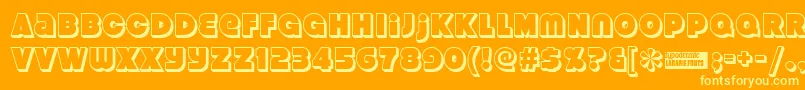 Strenuous3D Font – Yellow Fonts on Orange Background