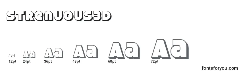 Größen der Schriftart Strenuous3D