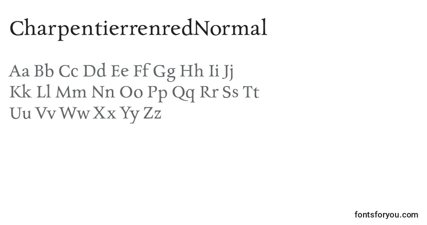 A fonte CharpentierrenredNormal (114300) – alfabeto, números, caracteres especiais