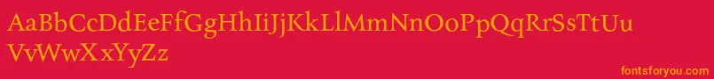 CharpentierrenredNormal Font – Orange Fonts on Red Background