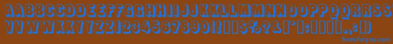 Lunch Font – Blue Fonts on Brown Background