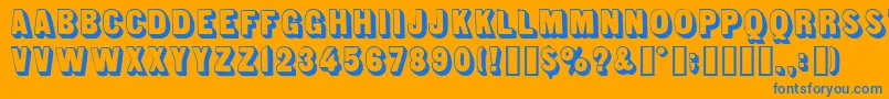 Lunch Font – Blue Fonts on Orange Background