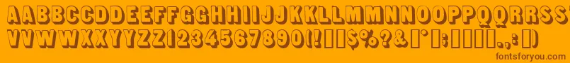 Lunch-Schriftart – Braune Schriften auf orangefarbenem Hintergrund