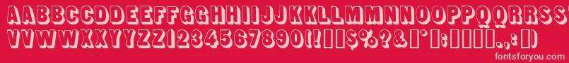 Lunch Font – Pink Fonts on Red Background