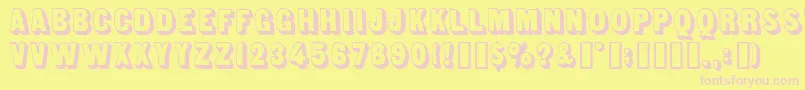 Lunch Font – Pink Fonts on Yellow Background