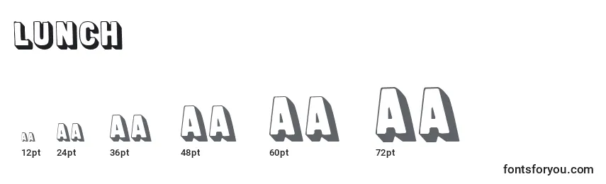 Lunch Font Sizes
