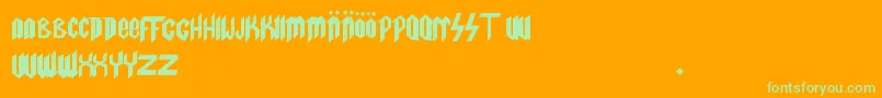 SpinalT.Fanboy Font – Green Fonts on Orange Background