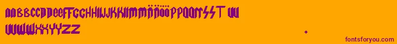 SpinalT.Fanboy-fontti – violetit fontit oranssilla taustalla