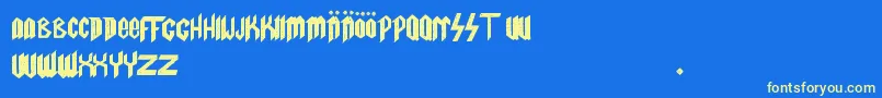 SpinalT.Fanboy Font – Yellow Fonts on Blue Background