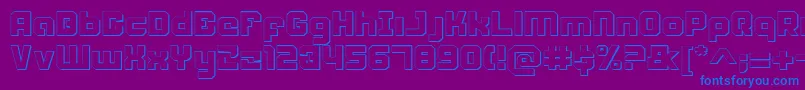 フォントWeaponeers – 紫色の背景に青い文字