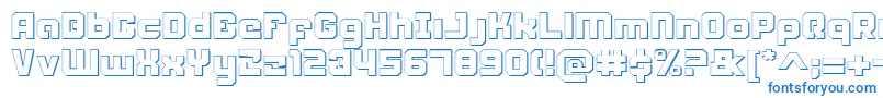 フォントWeaponeers – 白い背景に青い文字