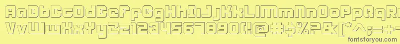 フォントWeaponeers – 黄色の背景に灰色の文字