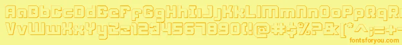 フォントWeaponeers – オレンジの文字が黄色の背景にあります。