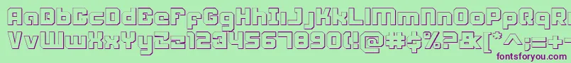 Шрифт Weaponeers – фиолетовые шрифты на зелёном фоне