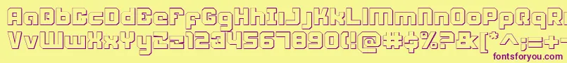 Weaponeers-fontti – violetit fontit keltaisella taustalla