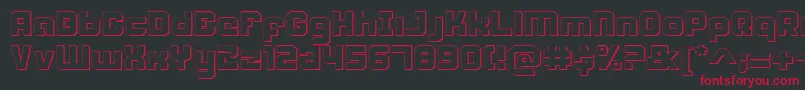 Weaponeers-Schriftart – Rote Schriften auf schwarzem Hintergrund