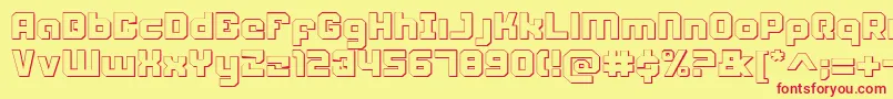 Weaponeers-fontti – punaiset fontit keltaisella taustalla