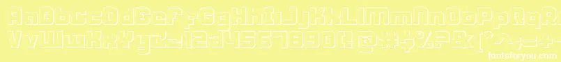 Weaponeers-fontti – valkoiset fontit keltaisella taustalla