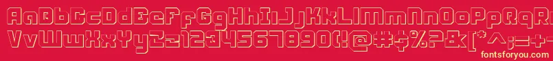 Weaponeers-fontti – keltaiset fontit punaisella taustalla