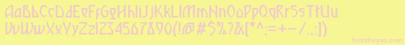 Kramola Font – Pink Fonts on Yellow Background