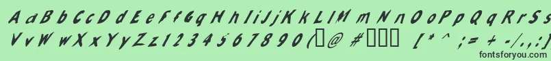 Slantalic Font – Black Fonts on Green Background
