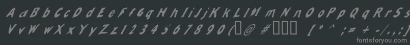 フォントSlantalic – 黒い背景に灰色の文字