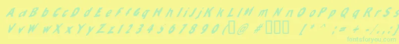 Slantalic Font – Green Fonts on Yellow Background