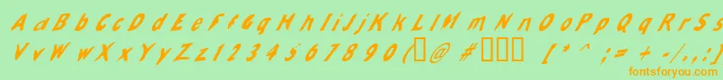 Slantalic Font – Orange Fonts on Green Background
