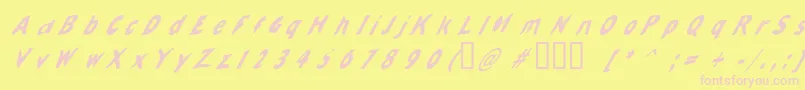 Slantalic Font – Pink Fonts on Yellow Background