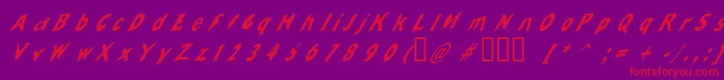 Slantalic Font – Red Fonts on Purple Background