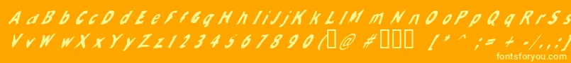 フォントSlantalic – オレンジの背景に黄色の文字