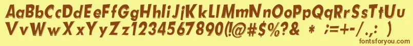 Hotplate Font – Brown Fonts on Yellow Background