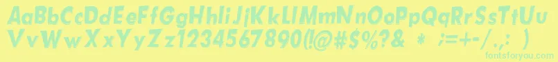 Hotplate Font – Green Fonts on Yellow Background