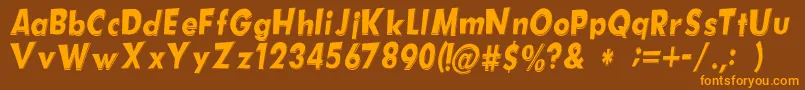 Hotplate Font – Orange Fonts on Brown Background